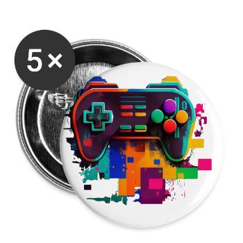 Retro Konsole - Buttons groß 56 mm (5er Pack) - Weiß - Vorne