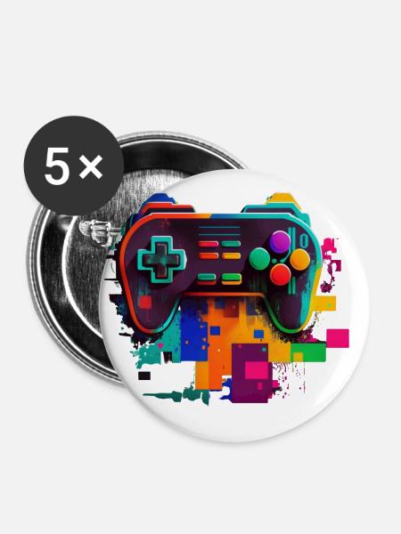 Retro Konsole - Buttons groß 56 mm (5er Pack) - Weiß