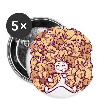 Lebensziele - Golden Labrador Retriever Hunde - Buttons groß 56 mm (5er Pack) - Weiß - Vorne