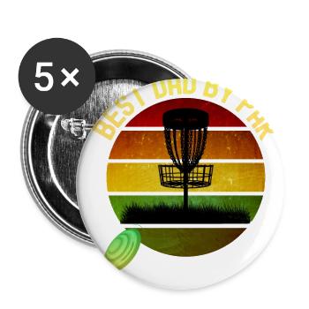 Best Dad By Par Funny Mens Disc Golf design Father - Buttons large 2.2''/56 mm (5-pack) - white - Front