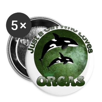Orca Wal Killer Wal Kostüm für Frauen Mädchen - Buttons groß 56 mm (5er Pack) - Weiß - Vorne