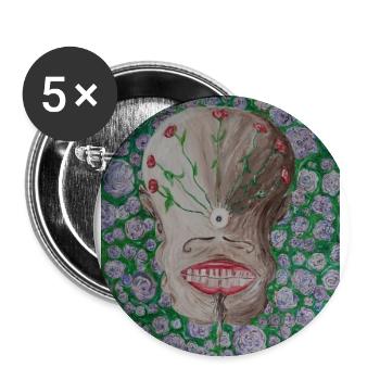 Blumenschmuck - Buttons groß 56 mm (5er Pack) - Weiß - Vorne