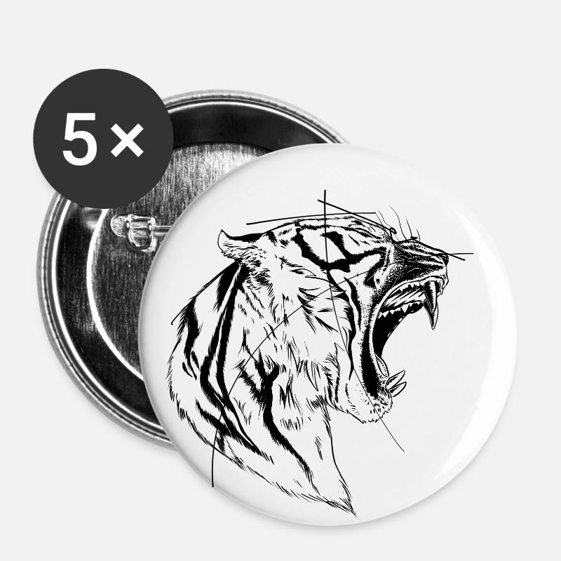 tiger - Buttons large 2.2''/56 mm (5-pack) - white