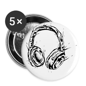 Headphone DJ - Buttons large 2.2''/56 mm (5-pack) - white - Front