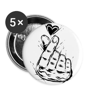 K-Pop - Buttons groß 56 mm (5er Pack) - Weiß - Vorne