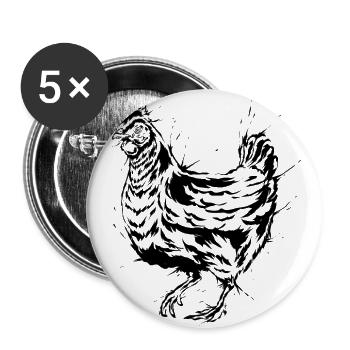 Chicken - Buttons large 2.2''/56 mm (5-pack) - white - Front