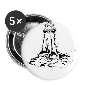 Lighthouse - Buttons large 2.2''/56 mm (5-pack) - white - Front