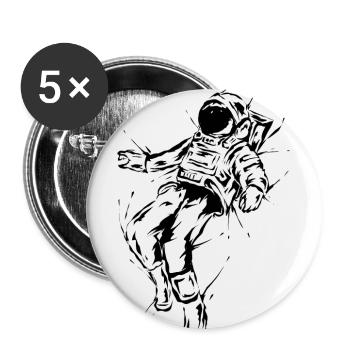 Astronaut - Buttons large 2.2''/56 mm (5-pack) - white - Front