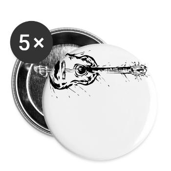 Gitarre - Buttons groß 56 mm (5er Pack) - Weiß - Vorne