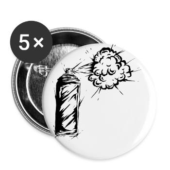 Graffiti spray can - Buttons large 2.2''/56 mm (5-pack) - white - Front