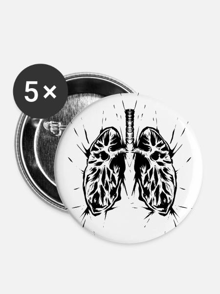 Lunge - Buttons groß 56 mm (5er Pack) - Weiß