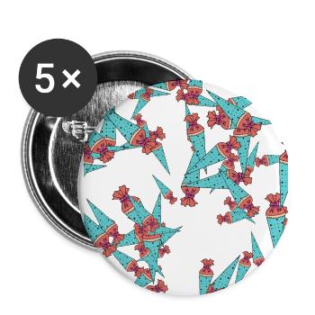 Cadeau d’inscription au cartable - Lot de 5 grands badges (56 mm) - blanc - Devant