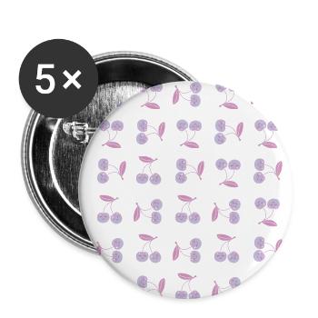 Pattern Kawaii Cherries - Buttons large 2.2''/56 mm (5-pack) - white - Front