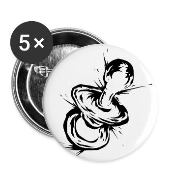 Schnuller - Buttons groß 56 mm (5er Pack) - Weiß - Vorne