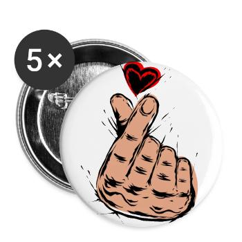 K-Pop Musik - Buttons groß 56 mm (5er Pack) - Weiß - Vorne