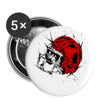 American Football Helmet Rugby - Buttons large 2.2''/56 mm (5-pack) - white - Front