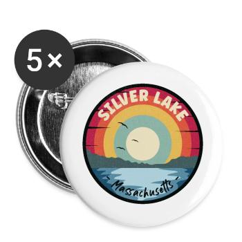 Silver Lake Massachusetts Bunt - Buttons groß 56 mm (5er Pack) - Weiß - Vorne