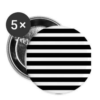 Rayures rayures motif transversal Rayures transversales - Lot de 5 grands badges (56 mm) - blanc - Devant