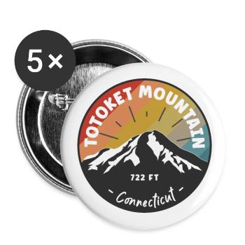 Hiking Totoket Mountain Connecticut - Buttons large 2.2''/56 mm (5-pack) - white - Front