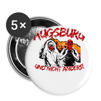 Augsburg und nicht anders Fussball - Buttons groß 56 mm (5er Pack) - Weiß - Vorne