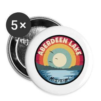 Aberdeen Lake Mississippi Bunt - Buttons groß 56 mm (5er Pack) - Weiß - Vorne