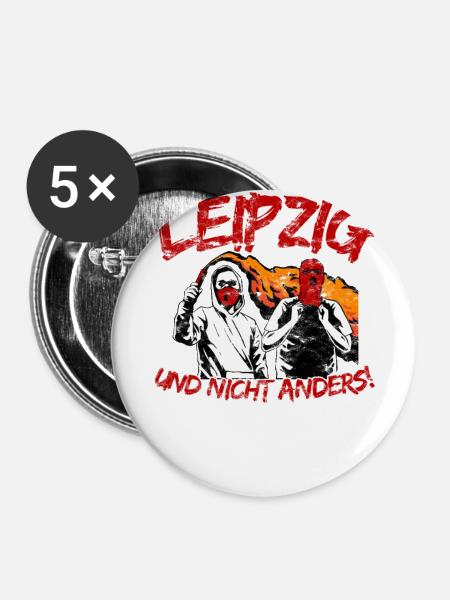 Leipzig und nicht anders UPDATE - Buttons groß 56 mm (5er Pack) - Weiß