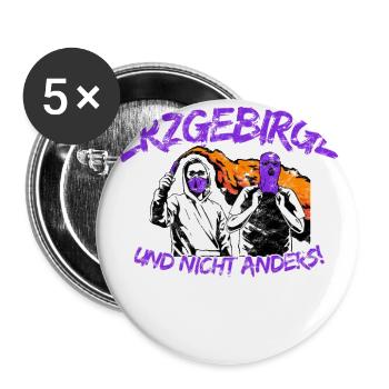 Erzgebirge und nicht anders UPDATE - Buttons groß 56 mm (5er Pack) - Weiß - Vorne