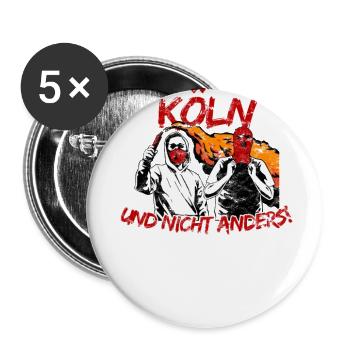 Köln und nicht anders UPDATE - Buttons groß 56 mm (5er Pack) - Weiß - Vorne