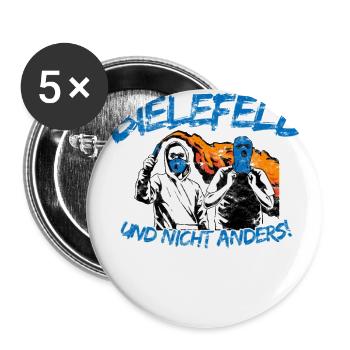 Bielefeld und nicht anders UPDATE - Buttons groß 56 mm (5er Pack) - Weiß - Vorne