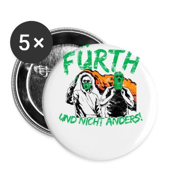 Fürth und nicht anders UPDATE - Buttons groß 56 mm (5er Pack) - Weiß - Vorne