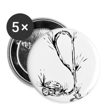 Staubsauger - Buttons groß 56 mm (5er Pack) - Weiß - Vorne