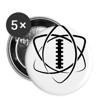 American Football Ball Atom Spieler Lineman Tackle - Buttons groß 56 mm (5er Pack) - Weiß - Vorne