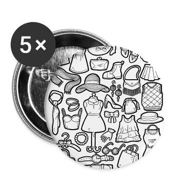 Boutique & Mode Doodles - Buttons groß 56 mm (5er Pack) - Weiß - Vorne