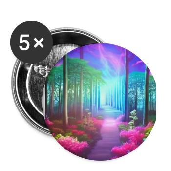 Magical Fairytale Forest City from the Future - Buttons large 2.2''/56 mm (5-pack) - white - Front