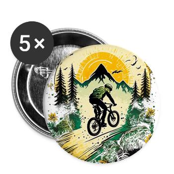 Mountainbike BMX MTB Fahrrad Street Trial Outdoor - Buttons groß 56 mm (5er Pack) - Weiß - Vorne