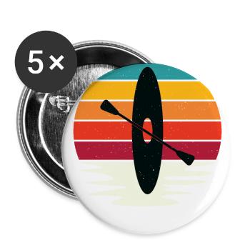 Rétro Sunset Kayaki Design - Lot de 5 grands badges (56 mm) - blanc - Devant