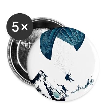 Pure action! Paragliders in the clouds - Buttons large 2.2''/56 mm (5-pack) - white - Front