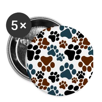 Dog Paw - Buttons large 2.2''/56 mm (5-pack) - white - Front
