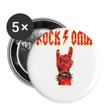 Muttertag Rockoma Teufelsgruß - Buttons groß 56 mm (5er Pack) - Weiß - Vorne