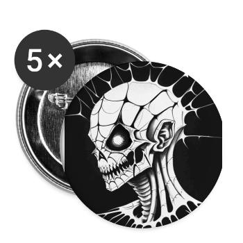 Grindcore Occult Horror Skull Art Death Metal Thr - Buttons groß 56 mm (5er Pack) - Weiß - Vorne