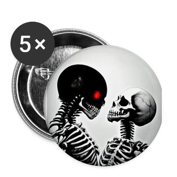 Grindcore Occult Horror Skull Couple Art Death Me - Buttons large 2.2''/56 mm (5-pack) - white - Front