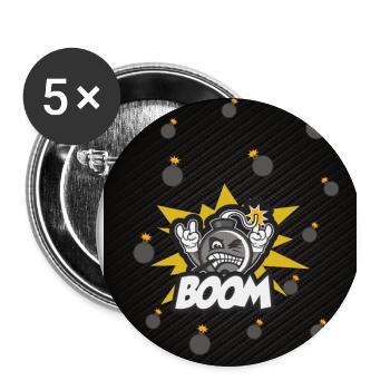 Böse Bombe - Buttons groß 56 mm (5er Pack) - Weiß - Vorne