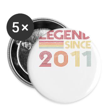 2011 Geburtstag Legend since Retro Vintage - Buttons groß 56 mm (5er Pack) - Weiß - Vorne