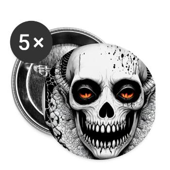 Horror Fan Motif Skulls Horror Movie Death Metal - Buttons large 2.2''/56 mm (5-pack) - white - Front