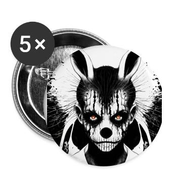 Horror Fan Motif Skulls Horror Movie Death Metal - Buttons large 2.2''/56 mm (5-pack) - white - Front