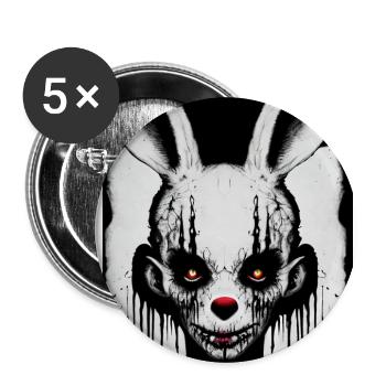 Horror Fan Motif Skulls Horror Movie Death Metal - Buttons large 2.2''/56 mm (5-pack) - white - Front