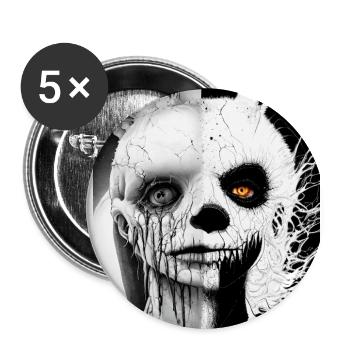 Horror Fan Motif Skulls Horror Movie Death Metal - Buttons large 2.2''/56 mm (5-pack) - white - Front