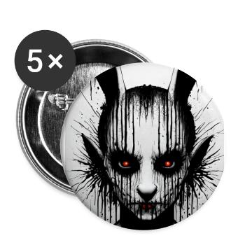 Death Metal Horror Fan Artwork Totulls Skull Art G - Buttons groß 56 mm (5er Pack) - Weiß - Vorne