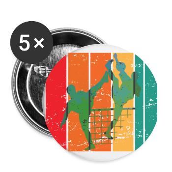 Futnet - Vintage-Spieler, Geschenke für Futnet-Liebhaber - Buttons groß 56 mm (5er Pack) - Weiß - Vorne