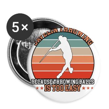 Javelin Throw Because Throwing Balls - Buttons large 2.2''/56 mm (5-pack) - white - Front